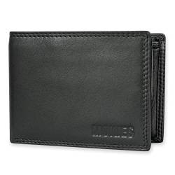 MOKIES Herren Geldbörse - Premium Nappa - RFID und NFC-Schutz - Querformat - schwarzes Portemonnaie GN109 von MOKIES