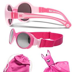 MOKKI Baby Sonnenbrille 0-2 Jahre - [2er-Set] - Unisex - Polarisierte & BlueBlock™ Gläser - UV 400 Schutz - Sonnenbrille Kleinkind - Leicht & Bequem - Baby Sunglasses (Pink) von MOKKI
