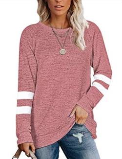 MOLERANI Leichte Pullover für Damen Einfarbig Einfarbig Weiche Sweatshirts Langarmshirts Koralle Ziegelrot L von MOLERANI