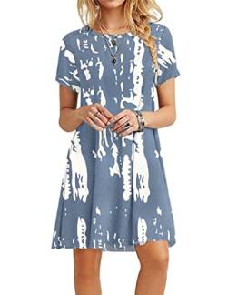 MOLERANI Sommerkleider für Damen Lässiges T-Shirt Kleid Kurzarm Damen Strandkleid (L, Tie Dye) von MOLERANI