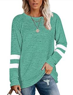 MOLERANI Tunika Pullover für Damen Einfarbig Langarm Cosy Sweatshirts Lose Casual Tops Cosy Green S von MOLERANI