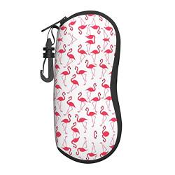 MOLIAE Unisex-Brillenetui, mit Flamingo-Muster, Schutzhülle für Brillen, Sonnenbrillen, weiches Etui, Brillenetui, Schwarz, Einheitsgröße von MOLIAE