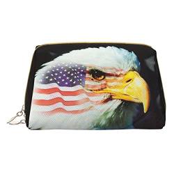 Pawprint Kleine Reise-Make-up-Tasche für Geldbörse, tragbare Kulturtasche für Frauen und Mädchen, tägliche Aufbewahrung, Patriotischer Adler, Einheitsgröße von MOLIAE