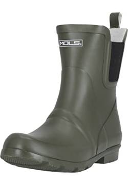 MOLS Damen Damen Gummistiefel Suburbs I Wasserdichte kurze Regenstiefel aus Naturkautschuk mit maximalem Tragekomfort 3038 Olive Night 36 von MOLS