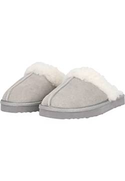 MOLS Damen Hausschuhe Tamara W Warm Leather Slipper I Hauslatschen Pantoffeln für Frauen 1060 Chateau Gray 37 von MOLS