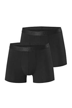 MOMANTY Boxershorts Modal Unterhosen (2er Pack) Nahtlose Seiten, Qualität Weich & Bequem Herren Unterwäsche Schwarz/Schwarz (L) von MOMANTY