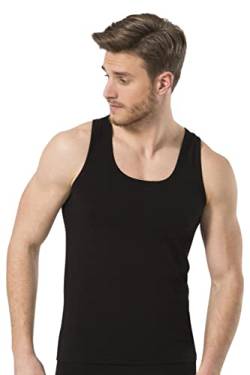 MOMANTY Herren Unterhemd Tank Top Hochwertige Baumwolle Stretch Business Schwarz (L) von MOMANTY