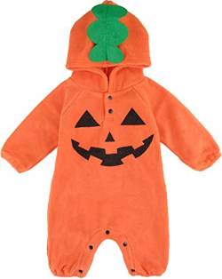 MOMBEBE COSLAND Baby Jungen Kürbis Halloween Kostüm Strampler,Orange (Kürbis),6-12 Monate (80) von MOMBEBE COSLAND