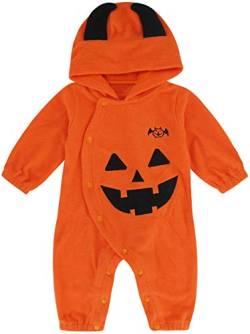 MOMBEBE COSLAND Baby Jungen Kürbis Halloween Kostüm Strampler,Orange (Teufel),12-18 Monate (90) von MOMBEBE COSLAND