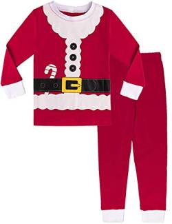 MOMBEBE COSLAND Jungen Weihnachtsmann Weihnachten Schlafanzug (10 Jahre, Rot) von MOMBEBE COSLAND