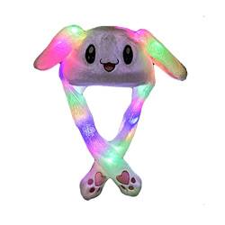 MOMBIY Beweglicher Ohr-Kaninchen-Hut Plüsch Bunny Ohren Stirnband Halloween Tier Ostern Cosplay Kaninchen - Lustige Plüsch-Häschen-Hut-Kappe mit Den Ohren Kaninchenform von MOMBIY