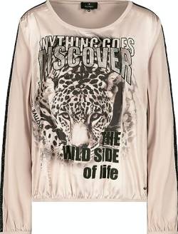 MONARI Blusenshirt mit Leopardenkopf Shirt in Beige, Größe 40 von MONARI