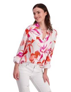 MONARI Damen Bluse geblümt, Satin Bright Coral Gemustert - 38 von MONARI