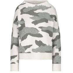 MONARI Damen Pullover Camouflage mit Glitzer Frozen Green Gemustert - 38 von MONARI