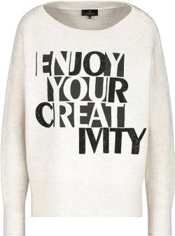 MONARI Damen Pullover mit Kontrast Schrift Champagne Weiss - 38 von MONARI