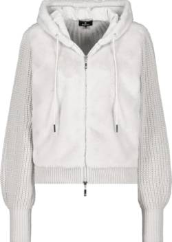 MONARI Damen Strickjacke Perlfang mit Fake Fur Stone Weiss - 44 von MONARI