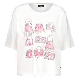 MONARI Damen T-Shirt mit Taschen Print Off-White, rosa - 36 von MONARI