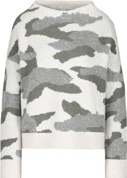 Monari - Damen Camouflage Langarm Pullover mit Glitzer (807372), Größe:46, Farbe:Frozen Green Gemustert (639) von MONARI