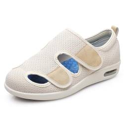MONDEX Diabetiker Schuhe für Herren Damen, Extra Weit Verstellbare Sandalen mit Klettverschluss, Einfaches An- und Ausziehen Senioren Hausschuhe Für Geschwollene Füße,B,38 von MONDEX