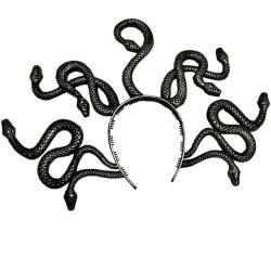 MONOJLY Haarband Erwachsene Medusas Schlangenkostüm Stirnband, Halloween Königin Cosplay Schlangenhaarreifen Party Raves Haarschmuck von MONOJLY