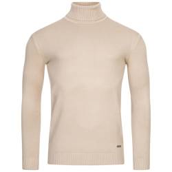 MONT EMILIAN Le Mans Herren Rollkragenpullover Strickpullover, modischer Herrenpullover (DE/NL/SE/PL, Alphanumerisch, L, Regular, Regular, Beige) von MONT EMILIAN