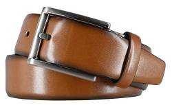 Monti London Gürtel Herrengürtel Ledergürtel 35 mm Rindleder kürzbar (Cognac, 115) von MONTI