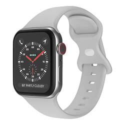 MONTOS Silikon Sport Armband für die Apple Watch SE 8 7 6 5 4 3 2 1 (38/40/41mm M/L, Grau) von MONTOS
