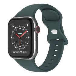 MONTOS Silikon Sport Armband für die Apple Watch SE 8 7 6 5 4 3 2 1 (38/40/41mm M/L, Petrolgrün von MONTOS