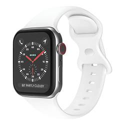 MONTOS Silikon Sport Armband für die Apple Watch SE 8 7 6 5 4 3 2 1 (38/40/41mm M/L, Weiß) von MONTOS