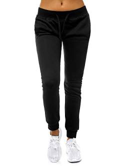 MOODOZ Damen Jogginghose Hose Trainingshose Sporthose Laufhose Freizeithose Motiv JS/CK001 SCHWARZ L von MOODOZ