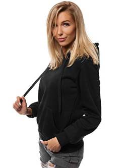 MOODOZ Damen Kapuzenpullover Sweatjacke Sweatshirt Langarm Hoodie Sport Style Casual Fitness Training Basic JS/W002 SCHWARZ M von MOODOZ