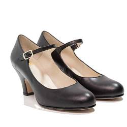 MOOMMO Damen Mary Jane Pumps Mit Blockabsatz Rund Kitten Heel Riemchenpumps Mit Schnalle Pumps Bequeme Geschlossene Freizeitschuhe Glattleder Schwarz Größe 41 von MOOMMO