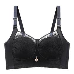 MOONBADI Damen-BHS Schwarz Damen Spitze BH Ohne Bügel Push up Bustier T Shirt BH Schalen BHS Klassischer BH Bralette Komfort Weicher Balconette BH Push up 120C von MOONBADI