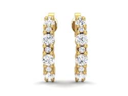 0,34 Ctw runder Moissanit-Diamant, 925er-Sterlingsilber, Gold-Vermeil-Art-Deco-Damen-Ohrstecker von MOONEYE