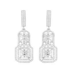 10,40 Ctw Achteckform Moissanit-Diamant 925er Sterling Silber Kronleuchter baumeln Frauen Hochzeit Ohrringe von MOONEYE
