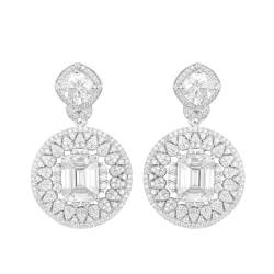 12,3 Ctw Achteckform Moissanit-Diamant 925 Sterling Silber-Cluster Zurückschieben Baumelnde Ohrringe von MOONEYE