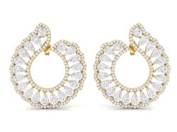 12.90 ctw Birnenform Moissanit Diamant Art Deco Damen Hochzeit Ohrringe 925 Sterling Silber Gold Vermeil von MOONEYE