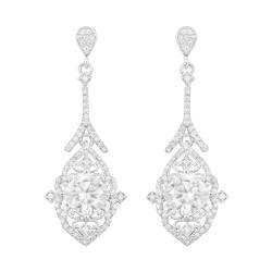 5,45 Ctw Kissenform Moissanit-Diamant 925er Sterling Silber Kronleuchter baumeln Frauen Ohrringe von MOONEYE