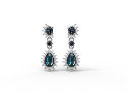 6X4MM birnenförmige blaue Spinell-Edelstein-Ohrringe aus 925er Sterlingsilber für Frauen, Geschenk für Sie von MOONEYE
