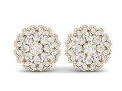 9.89 ctw Birnenform Moissanit Diamant 925 Sterling Silber Gold Vermeil Cluster Design Hochzeit Ohrstecker für Frauen von MOONEYE
