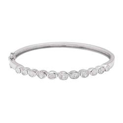 MOONEYE 1,20 CTW Naturdiamant Polki Solitaire Stapelbar Armreif 925 Sterling Silber Platin Überzogene Scheibe Diamant Schmuck Geschenk für Sie von MOONEYE