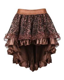 MOONIGHT Women's Steampunk Midi Skirt for Women Tulle Multi Layered High Low Outfits Party Steampunk Skirt Costumes von MOONIGHT