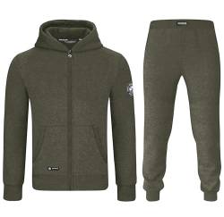 MOOSELINE Herren Jogginganzug Trainingsanzug Sportanzug mit Classic Patch (M, Olive Green) von MOOSELINE