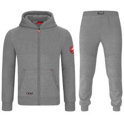 MOOSELINE Herren Jogginganzug Trainingsanzug Sportanzug mit Classic Red Patch (S, Hellgrau) von MOOSELINE