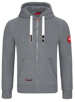 MOOSELINE Herren Sweatjacke Kapuzenjacke Trainingsjacke Hoodie mit Reißverschluss Sweat Jacke (4XL, Hellgrau White Laces) von MOOSELINE