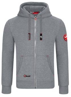 MOOSELINE Herren Sweatjacke Kapuzenjacke Trainingsjacke Hoodie mit Reißverschluss Sweat Jacke (5XL, Hellgrau) von MOOSELINE