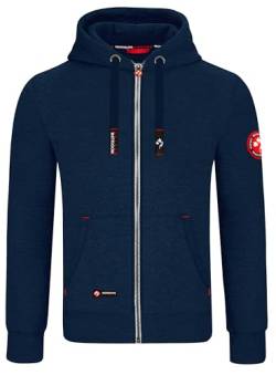 MOOSELINE Herren Sweatjacke Kapuzenjacke Trainingsjacke Hoodie mit Reißverschluss Sweat Jacke (M, Navy) von MOOSELINE