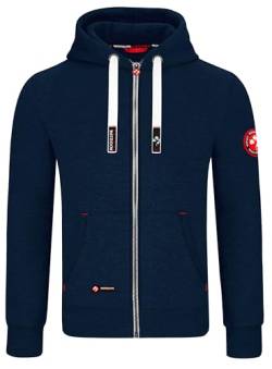 MOOSELINE Herren Sweatjacke Kapuzenjacke Trainingsjacke Hoodie mit Reißverschluss Sweat Jacke (XL, Navy White Laces) von MOOSELINE