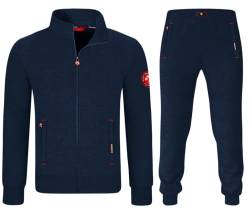 MOOSELINE Herren Trainingsanzug, Jogging Anzug aus Baumwolle, Hausanzug, Freizeitanzug, Sportanzug, Tracksuit, Sportbekleidung set. (3XL, Navy Blue) von MOOSELINE