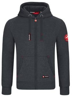 MOOSELINE V1 Herren Sweatjacke Kapuzenjacke Trainingsjacke Hoodie mit Reißverschluss Sweat Jacke (4XL, dunkelgrau) von MOOSELINE